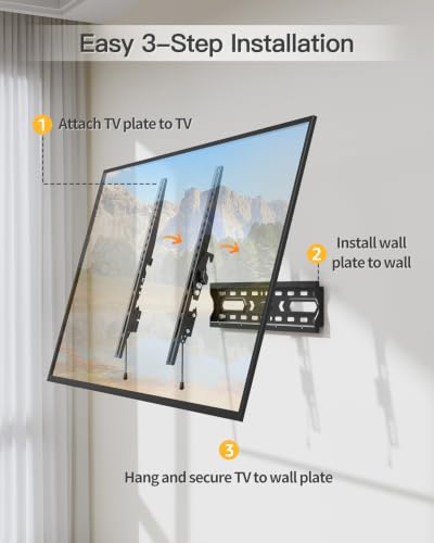 ELIVED Tilting TV Wall Mount for 26-60" TVs, Max VESA 400x400, 99 Lbs Load - size: Tilting