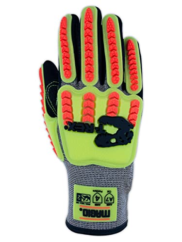 MAGID T-REX Flex Series ANSI A7 Sandy Nitrile Coated Palm Impact Gloves, 36 Pairs, Size 8/Medium (TRX775) - size: 8/M, style: 36 Pairs