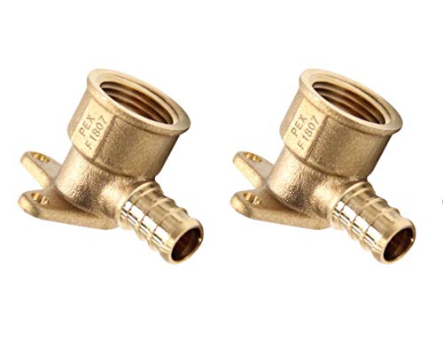 (Pack of 2) EFIELD Pex 1/2 Inch x 1/2 Inch Female NPT Drop-Ear Elbow - size: Pack of 2