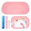 24"x16" Oval Silicone Mats for Crafts - Non-Slip Painting Mat with Raised Edges, Reusable Table Protector for Resin, Clay, Paint ，Playdough ，Jewelry-Making & Crafts Creation (Pink) - color: Pink
