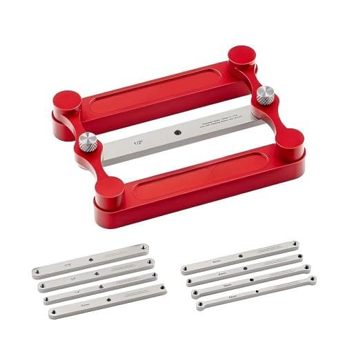 Center Finder Gauge Woodworking Set- Interchangeable Marking Rods for Self Centering Doweling Jig, Joinery Hole Drill Guide, Positioner Locator Tool