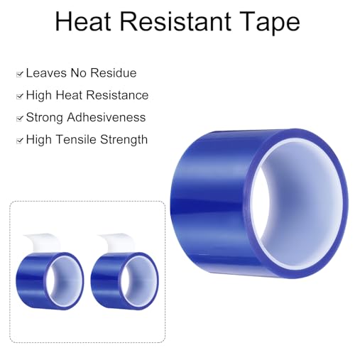 uxcell Blue Heat Tape, 1 Roll 100mmx33m 108ft High Temperature Heat Resistant Tape for Sublimation,Heat Vinyl Press,Heat Transfer, Circuit Board, No Residue - color: Blue, size: 100mmx33m