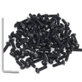 105 Pieces M3 x 10mm Button Head Socket Cap Screws, Thread Pitch 0.5mm, Sutemribor M3 Black Screws, 10.9 Grade Alloy Steel, Black Oxide Finish, Fully Threaded - size: M3 x 10mm, style: Button Head