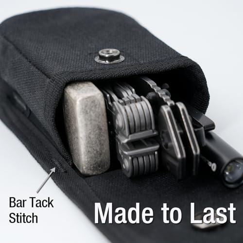 Tintirs 2 Pack EDC Belt Pouches for Men Women, Compact Holster Pouches Waist Bags with Belt Loop for Fishing, Hiking, Camping, Durable Snap Closure, Premium Waxed Canvas