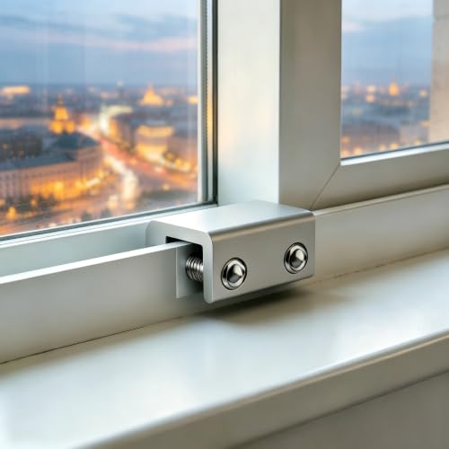 Sliding Window Locks, 5 Pack Aluminum Alloy Window Lock with Key, Security Window Locks for Vertical and Horizontal Sliding Windows, Easy Installation