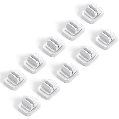 Lamicall 10 Pack [Spring Fixed] Cord Holder, Adjustable Desk Cable Clips - size: 10Pack - Adjustable Slot