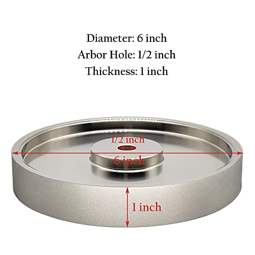 CBN Grinding Wheel 6 Inch 600 Grit, 1/2" Arbor, for Bench Grinders - size: 600 Grit