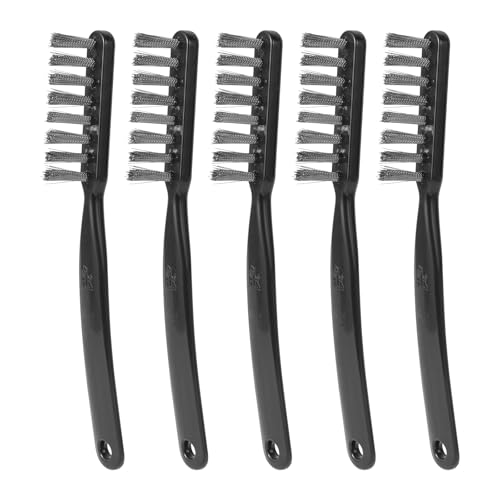 5pcs Stainless Steel Wire Brush, 15.5cm/6.1in Long Wire Brushes for Cleaning with Reinforced Bristles Mini Handle for Kitchen Industrial Welding Slag Walnut Carving Gaps Prevention