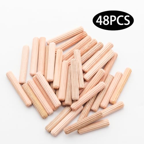 48Pcs 5mm x 30mm / 1/5 Inch x 1.18 Inch Wooden Dowel Pin - size: 5 x 30mm
