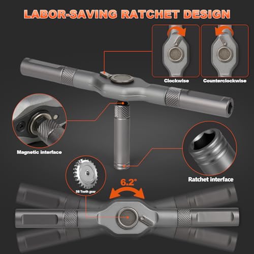 42-in-1 Magnetic Ratchet Screwdriver Set, Professional T-Handle Multi Bit Tool Kit with S2 Steel Bits, Portable Repair Set with Compact Case for Gifts, Electronics, Furniture & DIY - size: 42 in 1