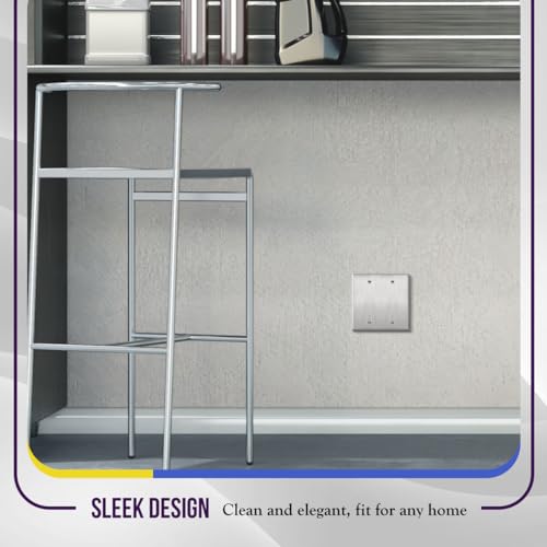 ENERLITES Double Blank Device Metal Wall Plate, 2-Gang, Silver, 10 Pack - color: Stainless Steel, size: 2 Gang - Standard