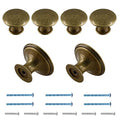 Brass Cabinet Knobs 1.18" Diameter, 6 Pcs - color: Brass, size: 6 Pack