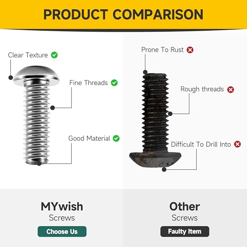 Mywish 248Pcs Nuts and Bolts Assortment Kit, 1/4-20, 5/16-18, 3/8-16 Bolt, 304 Stainless Steel Button Head Socket Cap Assorted Nuts and Bolt, Bright Finish Nut and Bolts - size: Select