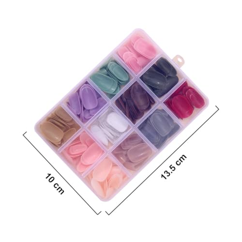 288 Pcs Press On Nails Short Almond Fake Nails Press Ons Set Full Cover Acrylic Glue on Nails Reusable Glossy Artificial Nail Kit Oval False Nails for Women Girls Manicure 12 Color - color: A004