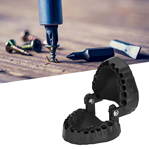 Magnet Denture Drill Bit Holder,Portable 28 Drill Bits Denture Bit Holder Desk Gadget Decor Tool (Black) - color: Black