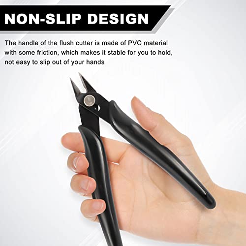 YaeCCC 10 Pack Wire Cutters Black Diagonal Cutting Pliers for Electronic, Model, Jewelry Making, 170 Flush Cutter 5 inch