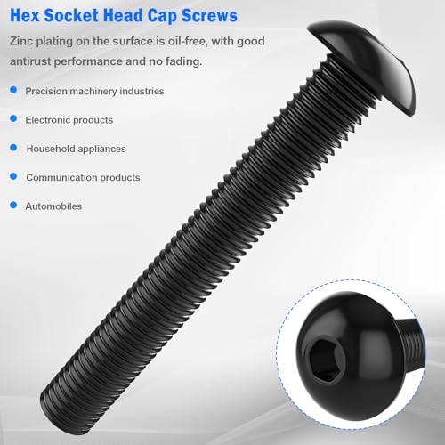 mxuteuk 420PCS M3 Screws,M3x30/35/40/45/50mm Button Head Socket Cap Screws Bolts Nuts Kit,10.9 Grade Alloy Steel M3 Bolts with Hex Wrench - size: 420PCS/M3 x 30/35/40/45/50mm