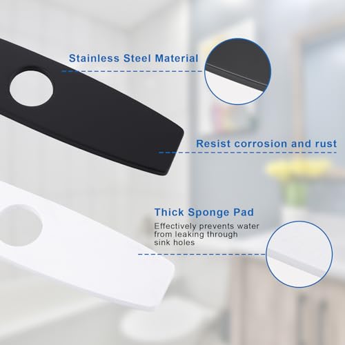 ARCORA 10.2 Inch Faucet Plate Sink Hole Cover Escutcheon - color: Black