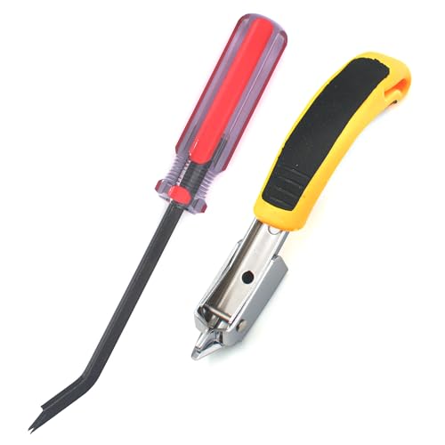 Staple Remover Heavy Duty Tack Puller with Double Pronged Head - color: Red