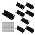 Long L Bracket,ULIFESTAR Black Corner Brace Brackets,Stainless Steel Corner Brackets,Heavy Duty Shelf Bracket,Metal Right Angle Bracket for Wood,100*25mm/3.94*0.98'' 8 PCS - size: 100*25mm/3.94*0.98''