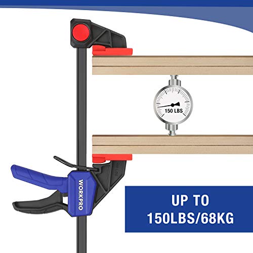 WORKPRO 12" Clamps for Woodworking 2-Pack, Light Duty Wood Clamps - size: 12"