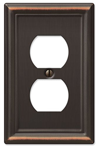 Amerelle 149DDB Chelsea Wallplate, 1 Duplex, Steel, Aged Bronze, 1-Pack - color: Aged Bronze, size: 1 Duplex