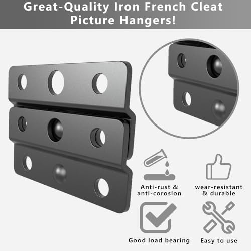 2 inches Z-Style French Cleat Picture Hanger, 4 Pairs - size: 2 Inch