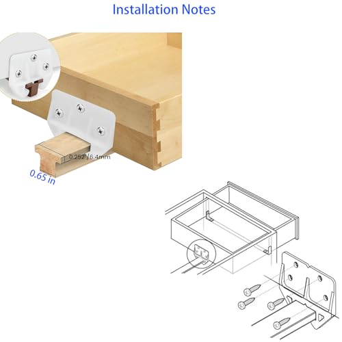 FDXGYH 20 Pcs Plastic Drawer Guides Drawer Track Guides Drawer Rail for Dressers Hutches and Drawer Systems [White] - size: 58×41×29mm-20pcs