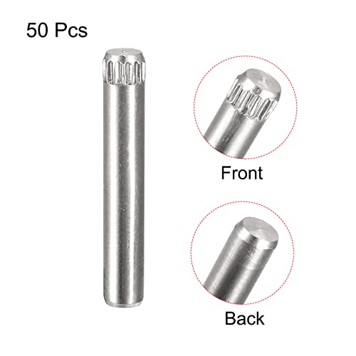 uxcell 4x28mm 304 Stainless Steel Dowel Pins, 50Pcs Knurled Head Flat Chamfered End Dowel Pin, Wood Bunk Bed Shelf Pegs Support Shelves Fasten Elements - size: 4x28mm