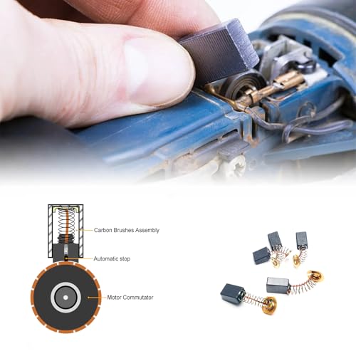 60 Pcs Electric Motor Carbon Brushes 10 Different Sizes for Replacement Repair Power Tool Part