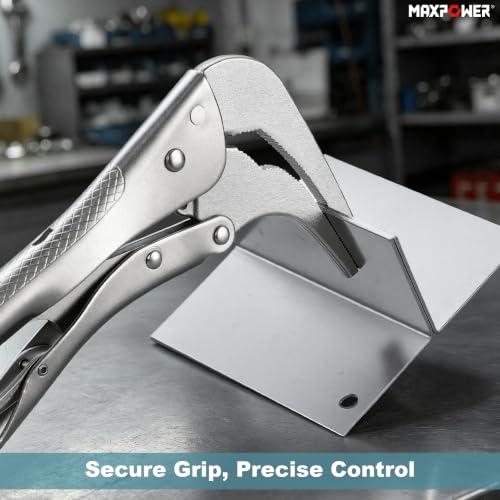 MAXPOWER 10-inch 90 degree Offset Long Nose Locking Pliers, 3" Jaw Opens - size: 10"