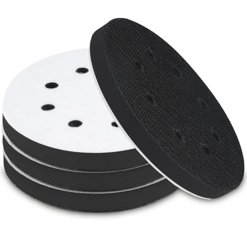 4 Pack 5 Inch 8 Holes Foam Sanding Pads for Orbital Sander