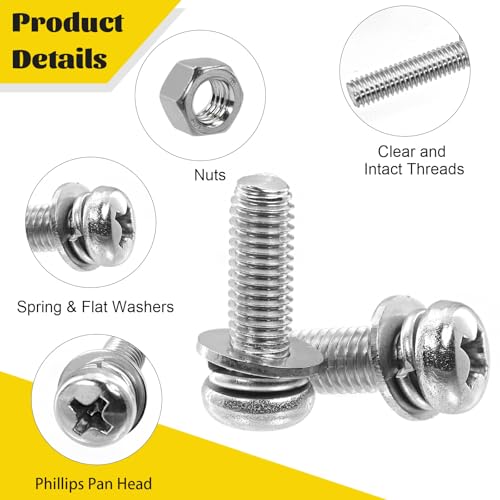 640PCS M2M2.5M3M4M5 Phillips Pan Head Machine Screws Assortment Kit - size: SS M2M2.5M3M4M5 640pcs