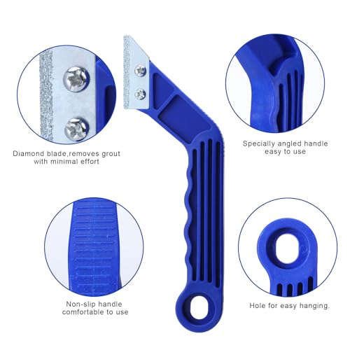 Blulu 11 Pcs Grout Float Set, Rubber Float, 6 Sponges, Angled Saw, Blue - color: Blue