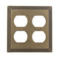 AMERELLE 84DDRB Amerelle Steps Double Duplex Cast Metal Wallplate in Rustic Brass - color: Rustic Brass, size: 2 Duplex