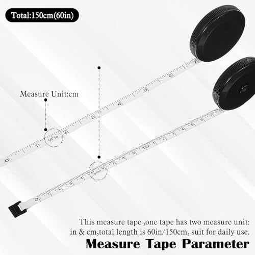 50 Pack Retractable Tape Measure for Sewing Soft Fabric Measuring Tape for Body Measurements Double Scales Rulers or Body Tailor Cloth Knitting Craft Weight Loss