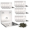Stainless Steel Corner Bracket,Joint Right Angle Bracket,L Shape Heavy Duty Metal Corner Brace Shelf Supporter for Wood Aufuga (20, 2x2x2) - size: 2x2x2"