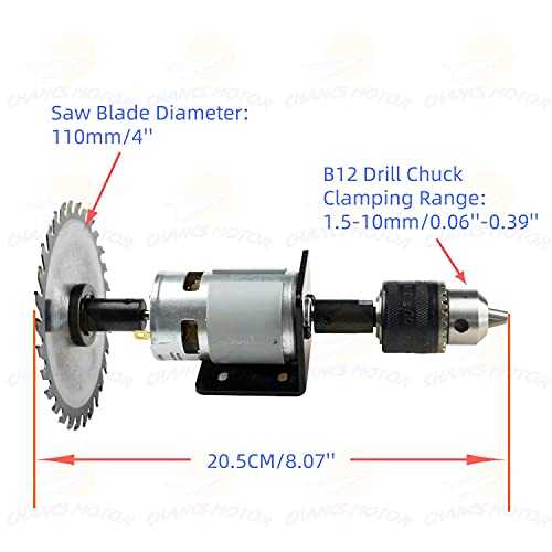 CHANCS Circular Saw Machine 775 DC Electric Motor DC 24V 12000RPM Dual Output Shaft DIY Saw Drill with PWM Speed Controller - color: 775 6000/12000rpm Double Shaft Set+pwm