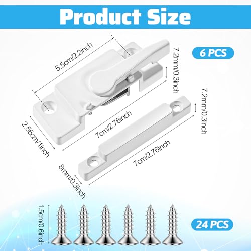 6PCS Window Sash Locks for Vertical and Horizontal Sliding Window