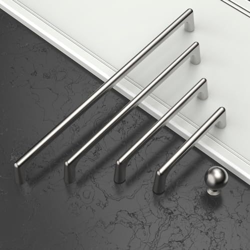 Asidrama 10 Pack 3 Inch(76mm) Brushed Satin Nickel Cabinet Pulls Cabinet Handles Cupboard Handles Kitchen Cabinet Hardware for Cupboard Drawer Pulls - color: Brushed Satin Nickel, size: 3" Hole Center, style: 10 Pack