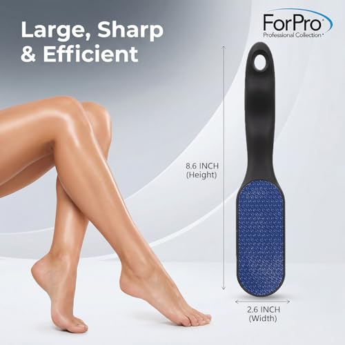 ForPro Nano Glass Foot File Callus Remover, Double-Sided Foot Scrubber for Cracked Heels & Dead Skin, Professional Pedicure Tool for Wet/Dry Use, Ergonomic Handle, Hygienic & Long Lasting