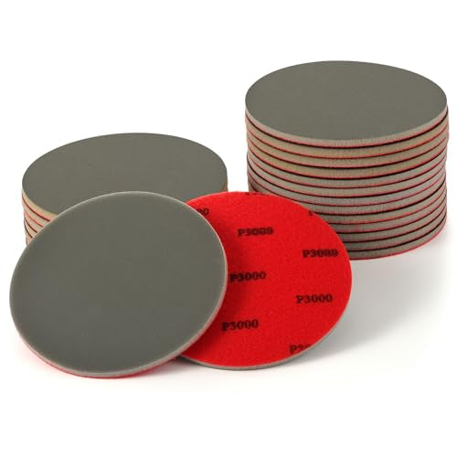 MAXMAN Foam Sanding Pads12pcs, 6" Sanding Sponge Set, 3000Grit for Auto | Bowling Sanding Pads, Reusable Wet Dry Sandpaper Block, for Random Orbital Sander, Wood, Metal, Drywall & Curved Surfaces - size: 6 inch, style: 3000 Grit
