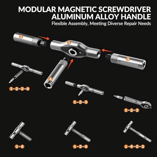 24 In 1 Magnetic Ratchet Screwdriver Set, Multi-Purpose Mini Screwdriver Set Suitable for Diy, Electronic Products, Watches, and Home Repairs - color: Black