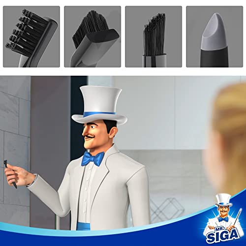 MR.SIGA Grout Cleaner Brush Set - Detail Cleaning Brush Set for Tile, Sink