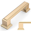 Amerdeco 10 Pack Brushed Brass Cabinet Pulls 3" | Cabient Hardware Kitchen Cabinet Handles for Bathroom Drawer Pulls Dresser Pulls ZH0001 - color: Brushed Brass, size: 3" hole center, style: 10 Pack