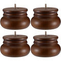 4 Pack 3 Inch Solid Wood Furniture Leg Brown Walnut Bun Feet for Sofas, Chairs, Cabinets, Beds and Home Decor and Much More