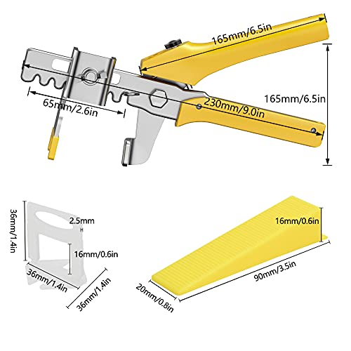 Tile Leveling System 1/16 inch 300pcs Tile Spacer Clips, Tile Kits, Reusable Wedges for Floor, Wall, Tile Leveler Tools for Installation