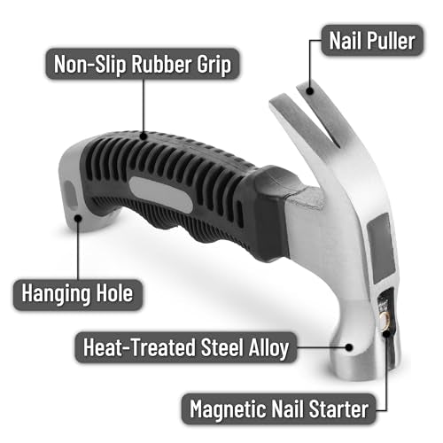 Mr. Pen- Claw Hammer, 8oz, Gray, Magnetic - color: Gray