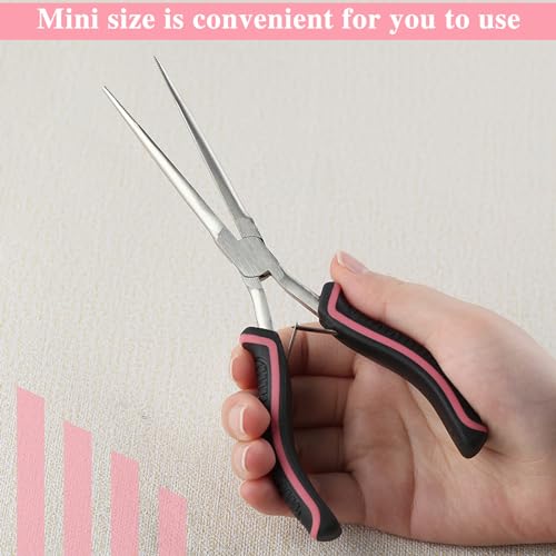 7" Extra Long Needle Nose Pliers for Jewelry Making, Serrated Jaws - style: Extra Long Needle Nose Pliers Serrated Jaws