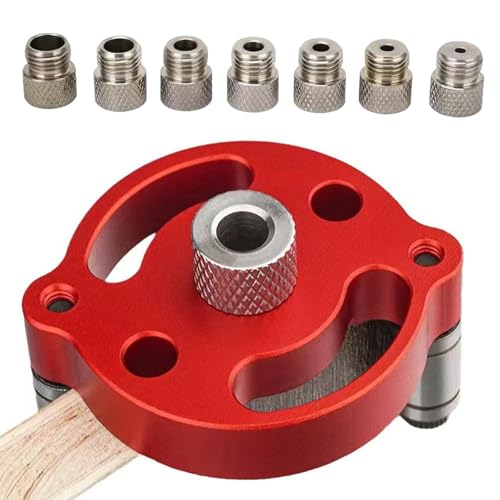 Self Centering Doweling Jig, Dowel Drill Guide 3/4/5/6/7/8/9/10mm Handheld Drill Guide for Straight Holes Wood Panel Hole Puncher Locator Center Finder Woodworking Joints Tool
